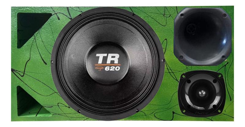 Caixa trio duto triangulo médio grave triton tr 620 unlike 400